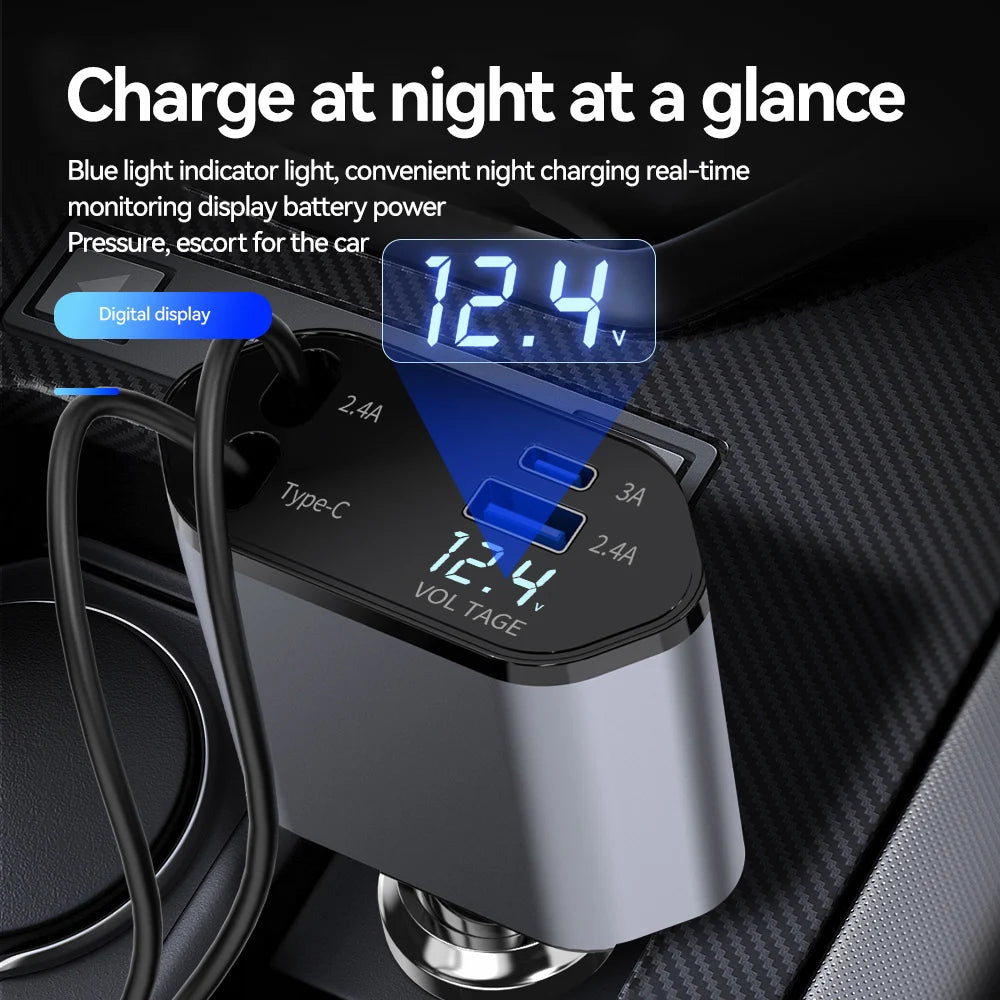 120W 4 in 1 Retractable Fast Phone Charger