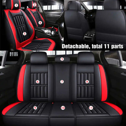 11PCS PU Leather Seat Cover Deluxe