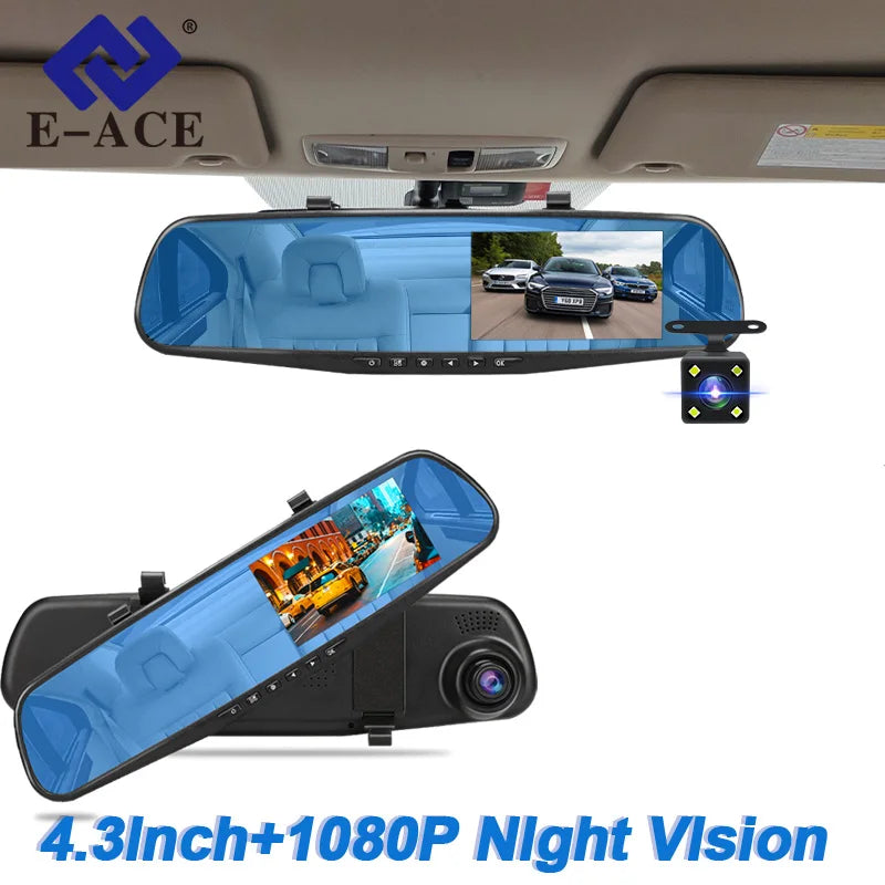 4.3 Inches DVR Rearview Mirror Driving Recorder