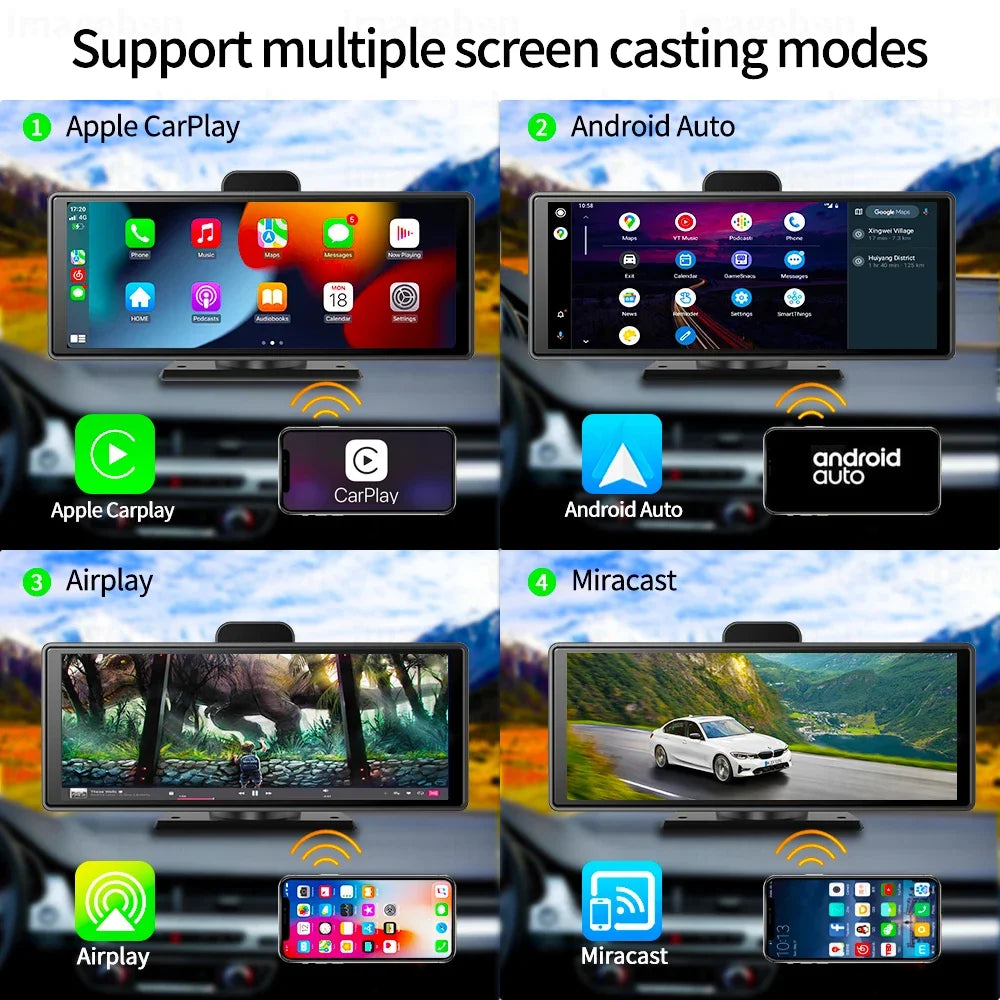 Wireless Android Carplay Night Dashcam