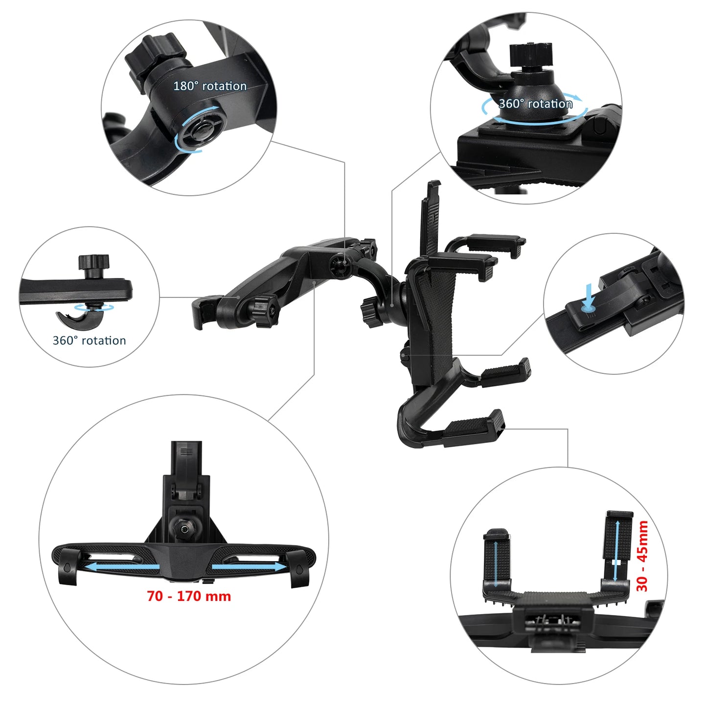 Universal iPad Headrest Mount Bracket