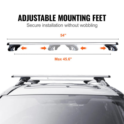 200LBS Adjustable Aliuminum Roof Rail Crossbar