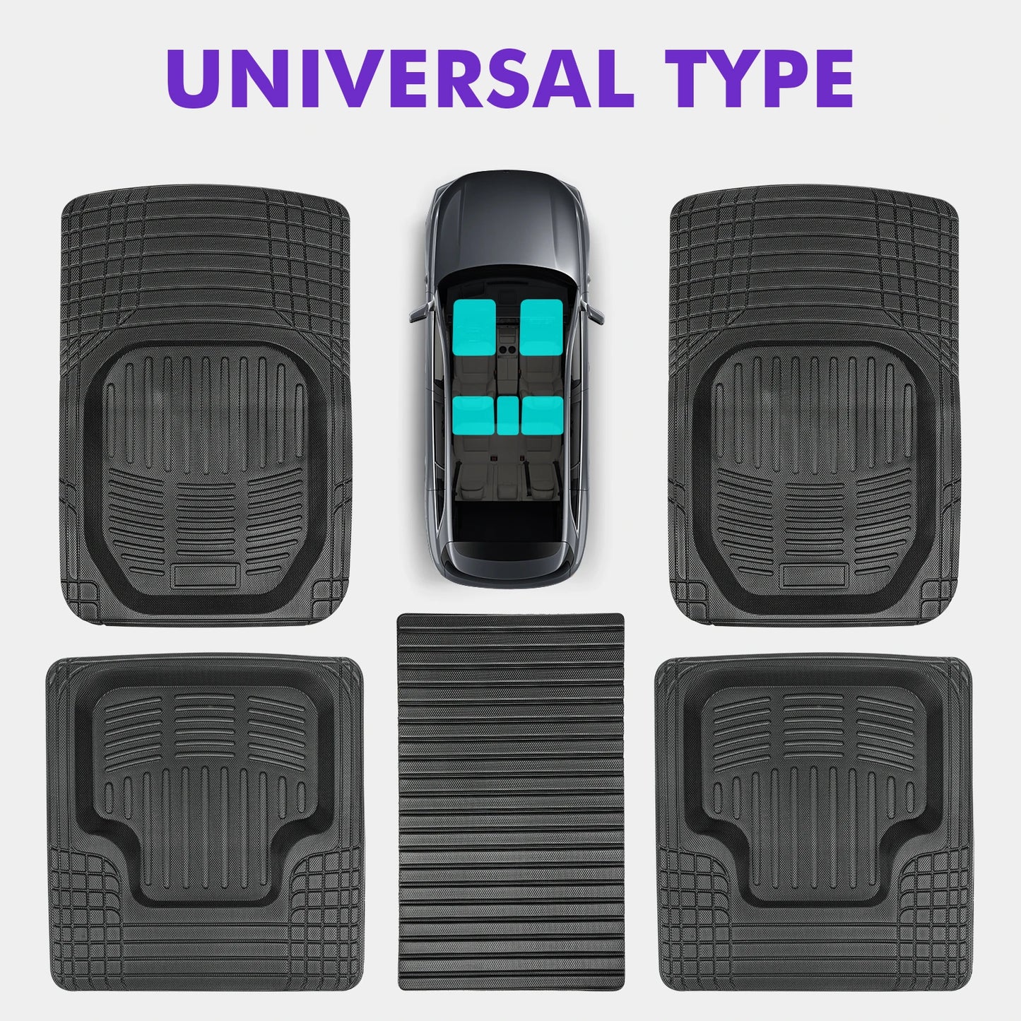 5pc Universal All-Weather Auto Floor Mat