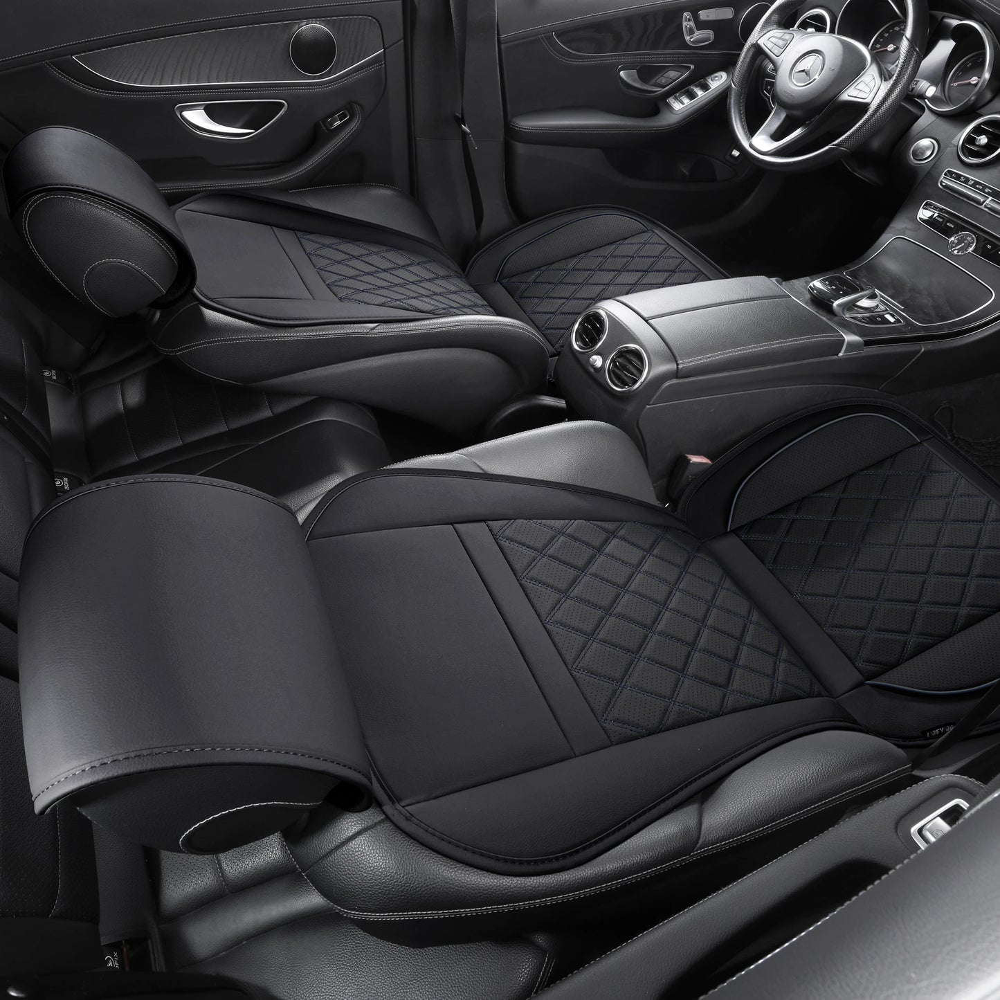 Black Leather Front Seat Covers