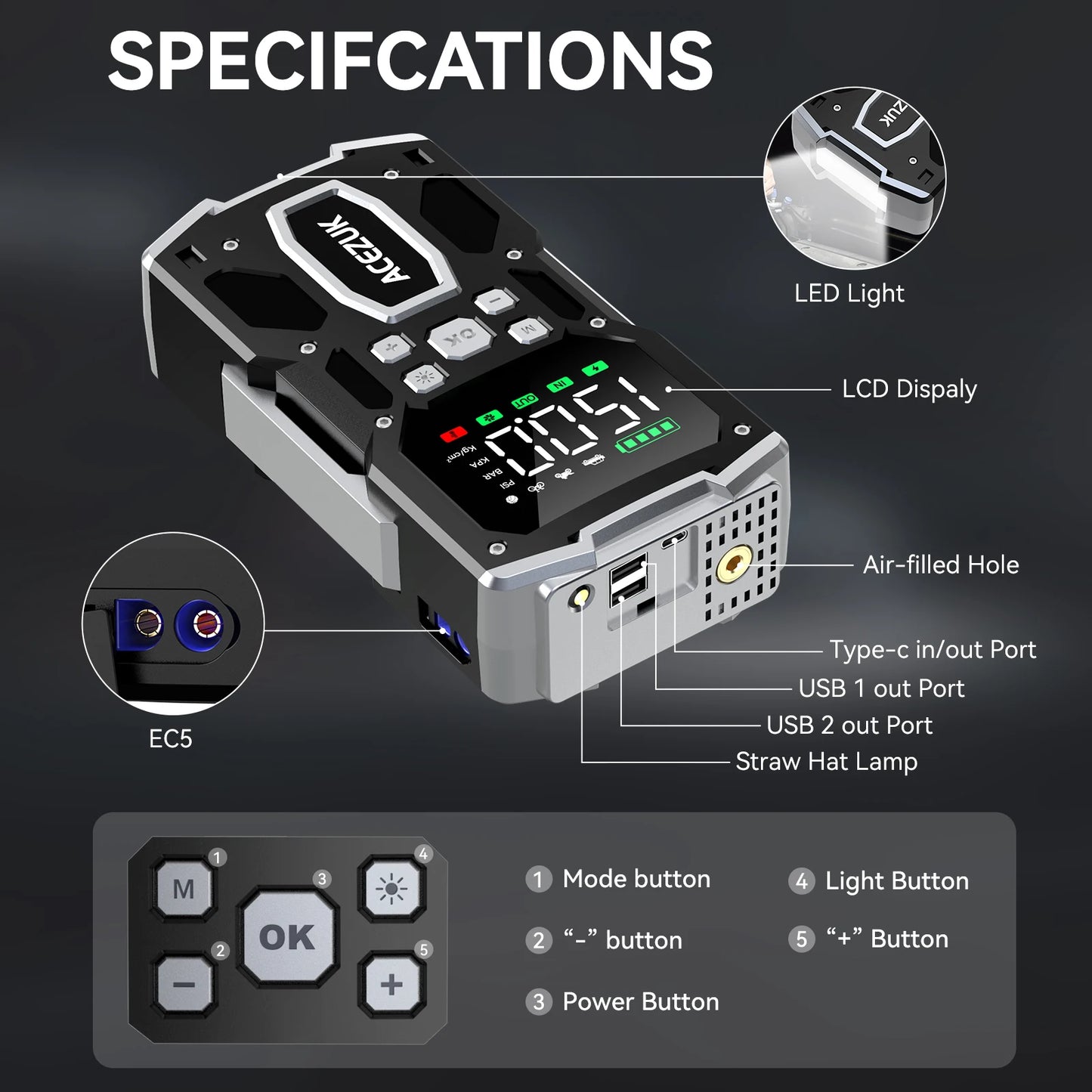 12V Power Bank Battery Starter