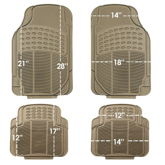 3PC Universal Rubber Floor Mat