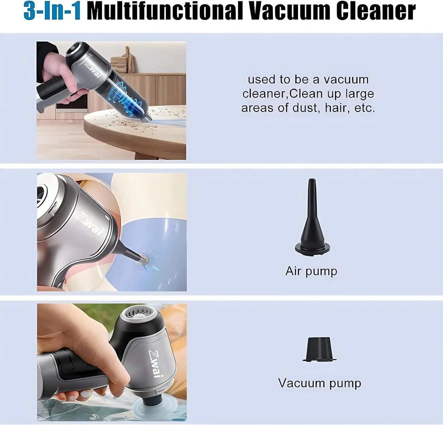 3 in 1 Cordless Vacuum Cleaner